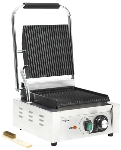 Panini-Grill Edelstahl 1800 W mit Gusseisenplatten - Schnell & Einfach - Ideal für Familien & Partys - 31x30,5x20 cm - Küchengeräte