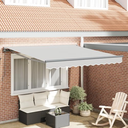 Halb-Kassette Markisenrahmen einziehbar manuell betriebenes Metall in Anthrazit, 1 Stück, Verstellbarer Sonnenschutz für Terrasse und Balkon mit UV-beständigem Aluminium,