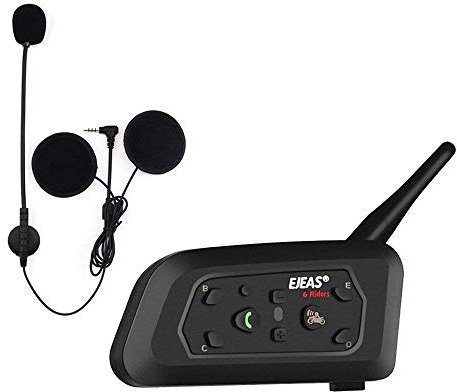 Qaurora V6 BT Interphone 1200M Bluetooth Motorrad Motorrad Helm Gegensprechanlage Headset mit Duplex Interphone Erweiterte Lärmschutz für bis zu 6 Reiter Skifahren und Reiten