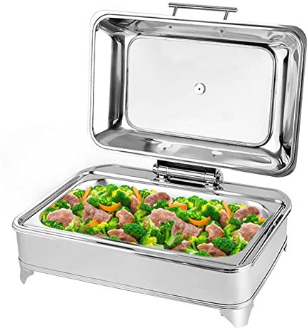 Scaldavivande Elettrico, 13L Chafing Dish da Tavolo, Contenitore Scalda-vivande Chafing Dish Elettrico per Mantenere il Cibo Fresco e Delizioso, 400W/220V