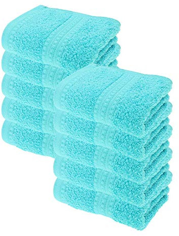 Julie Julsen® Bio Gästetuch-Set, 10 Gästetücher in 32 Farben erhältlich weich und saugstark Türkis 30x50 cm