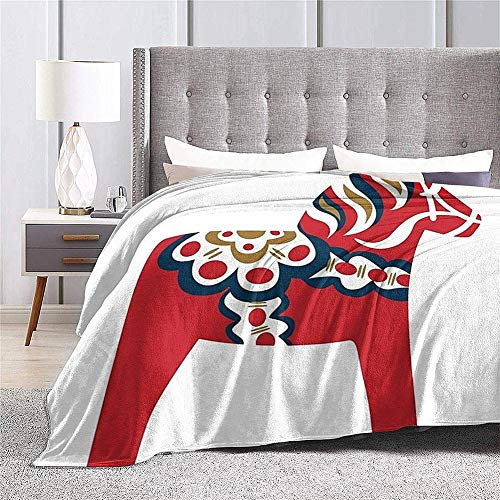 Morbuy Leichte Flanell Decke, Kuscheldecke hochwertige Flauschige Gewichtsdecke Feinste Tagesdecke Wohndecke Mikrofaserdecke Couch-Decke Reisedecke (150x130cm,Pferd)