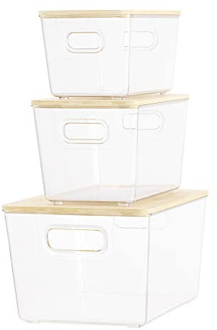 Navaris Kühlschrank Organizer Set für Lebensmittel - 3X Schubladen Aufbewahrung Boxen -Ordnungssystem für Schrank - Aufbewahrungsboxen aus Kunststoff