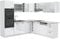Vicco Eckküche R-Line, Weiß Hochglanz/Weiß, 237 x 247 cm ohne Arbeitsplatte