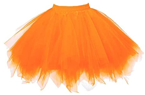 Damen Tüllrock 50er Rockabilly Petticoat Tutu Unterrock Tanzrock Tütü Kurz Rock Ballett Cosplay Festliche Karneval Kostüm