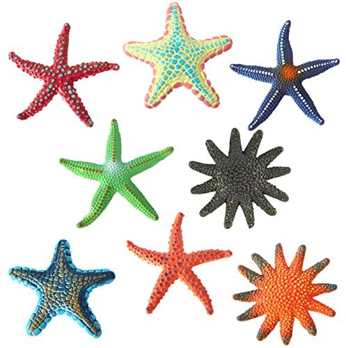 Taekooki 8 Stück Pool Spielzeug Tauchtiere für Kinder, Tauchspielzeug Tauchringe Seestern Figuren, Seestern Figuren, Gummi Meerestiere, für Erwachsene Mädchen Junge