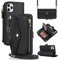 Cavor Crossbody iPhone 11 Pro Max Case With Strap,Flip Leather Wallet Case,[9 Card Holder][Detachable Lanyard][Zip Pocket],Protective Phone Case Cover for iPhone 11 Pro Max - Black