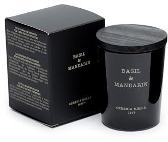 MOLLA 1899 | Mini-Kerze Basil & Mandarin | Duftkerzen mit 1 Docht | 20 Stunden Brenndauer | Kerze mit natürlichen Düften | recycelbare Verpackungen | handgefertigte Kerze