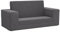 vidaXL Kinder Schlafsofa 2-Sitzer, 2-in-1 Kindersofa mit Schlaffunktion, Kindersessel Sofa Abnehmbarer Bezug, Kindercouch Couch Kindermöbel, Anthrazit Weicher Plüsch