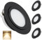 kpslucerna LED Einbaustrahler DC12V Flach,4 Stück, 3 W LED Spots IP65 Decken-Downlight for Küche, Schrank, Vitrine, Schlafzimmer, Wohnmobil, Badezimmer,Deckenspots, Warmweiß (Schwarz)