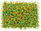 Ejoyous Künstliche Pflanzenwand Buchsbaumplatten Wand-Sichtschutz Künstlicher Hecken-Grünzaun mit Blumen Pflanzenmatten für Garten, Hofdekoration 40 x 60 cm (Orangerote Gürtelblume)