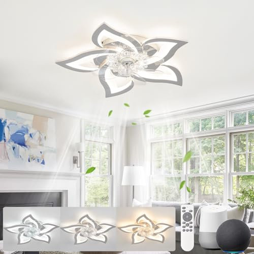 Smart Ceiling Fan with Light WiFi Enabled Ceiling Fans with Lights Works with Alexa and Google Assistant Dimmable and Reversible Fan with Integrated Lamp Ideal for Bedroom and Lounge Sleek S