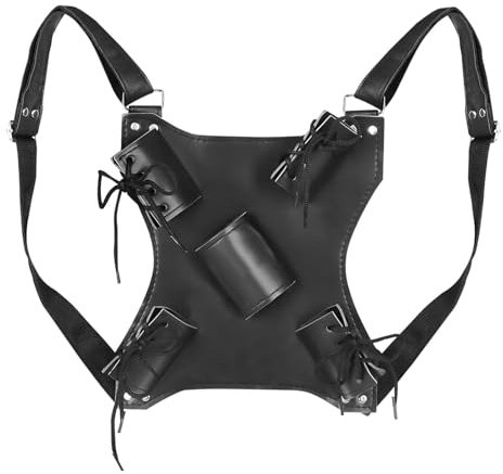 Schwerthalter Rücken Leder Sword Sheath, Mittelalterlicher Schwert Froschhalter Verstellbares Vintage Schwertscheide Lederbezug Schwert Schulter Rücken Scheide Halter Für Samurai Cosplay Kostüm