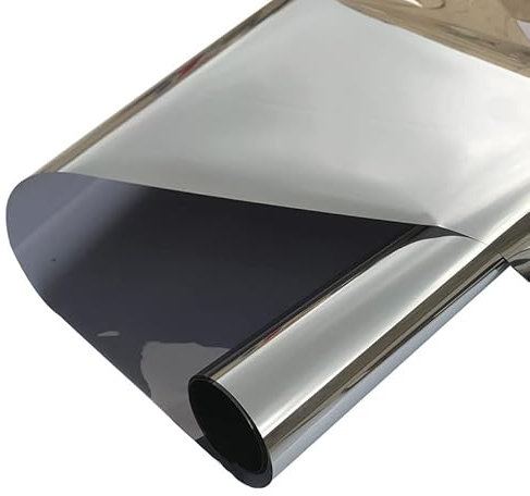 aboveBED Spiegelfolie Fenster Sichtschutz 90x200cm – Selbstklebende Fensterfolie Sonnenschutz für Innen & Außen, UV-Schutz & Hitzeschutz, Silber, ideal für Schlafzimmer & Büro