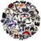 EUFFO Graffiti Gotisch Sticker 50 Stück, Wasserfeste Vintage Schwarz und Rot Aufkleber für Laptop Kindle Motorrad Scrapbook Journal Koffer Fahrrad Skateboard Helm, Anime Decals für Erwachsene