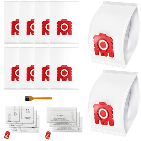 10 Stück Staubsaugerbeutel FJM 3D kompatibel für Miele Complete C1, Compact C1 C2 S241 S256i S290 S299 S300i S399 S500 S578 S700 S799 S4 S6 Serie mit 3 Motorfilter & 3 Abluftfilter Ersatz Zubehör