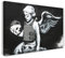 Printed Paintings Leinwand (80x60cm): Banksy - Engel mit Totenkopf Death Angel Street Art Graffit