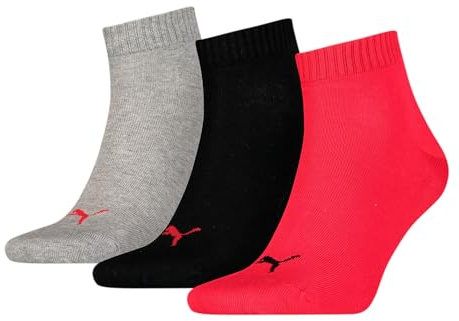 PUMA Sportsocken, 100 Denier (3 Stück) für Herren, 232 - Black/Red, 43-46