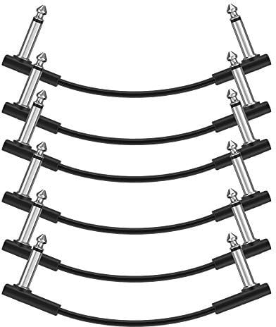 Donner 15cm Guitar Effect Pedal Cable Flat Patch Cable Black 6-Pack