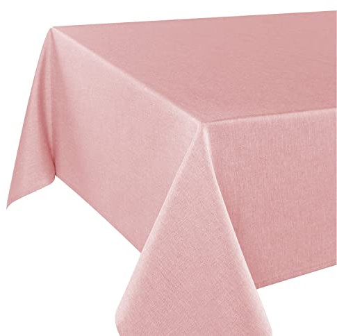 Tischdeckenshop24 Tischdecke WIEN rosa Premium, schmutzabweisend, ganzjährig, rechteckig 130x160 cm