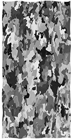 Wamika Camouflage Militär Handtücher grau weiß Badetuch schnell trocknend saugfähig Handtuch für Gesicht Gym Spa für Teenager Mädchen Erwachsene Reisen Pool Fitnessstudio 76 x 38 cm