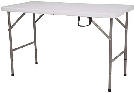 chiner - Mesa Plegable Profesional Multiusos 1.22m | Tablero de Polipropileno, Estructura de Acero | Fácil Transporte y Almacenamiento | Ideal para Buffets, Fiestas, Banquetes, Acero, Polipropileno