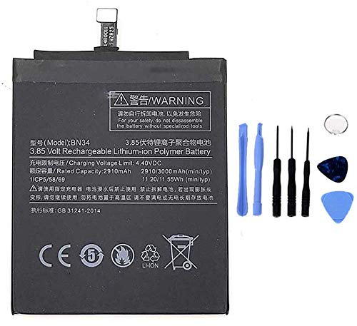 BATTERIA COMPATIBILE CON XIAOMI REDMI 5A BN34 AD ALTA CAPACITÀ 3000MAH CON KIT SMONTAGGIO INCLUSO