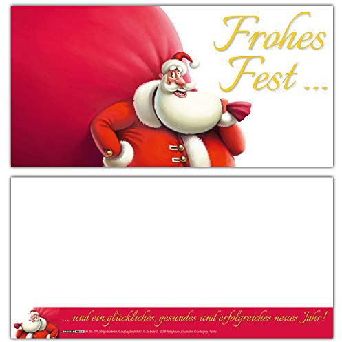 Weihnachtskarten Set (12 Stück) SANTA CLAUS - ideal als Brief oder Postkarte - privat und geschäftlich - Frohe Weihnachten Karten von BREITENWERK