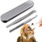 Zeckenzange Zeckenpinzette, Edelstahl Zeckenentferner für Hunde Katzen Pferde Haustiere Menschen, Zeckenzangen Zeckenhaken Premium Tickremover Set + Eisenkiste, Profi-Tool Gegen Zecken Entfernen