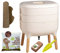 Moutta | Urbalive 2 Plateaux Ivoire Kit Complet I Lombricomposteur Design I 250gr de vers de Compost I Substrat de démarrage I Tapis de Chanvre + Pelle I Intérieur, Balcon et Jardin
