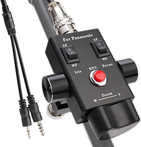 KOERTACOO Camcorder Zoom Controller, Remote Control Zoom, Iris, and Focus Control + 2.5mm and 3.5mm Jack Cable for Panasonic HC-X1 HC-PV100 AG-UX90 AG-UX180 HC-X1000 AG-AC30 AG-AC90 AU-EVA1 Camera.