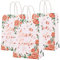 HOWAF 12 Stück JGA Geschenktüten Taschen Rose Gold Blume Team Bride Taschen Team Braut Papiertüten Geschenktüten für Brautjungfern Braut Party Taschen mit Griffen für Hochzeit Junggesellinnenparty