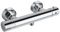 kisimixer Mitigeur Thermostatique Douche, Robinet Thermostatique de Douche Murale Anti-brûlure avec Bouton Sécurisé à 38°C en Laiton, Sortie G1/2 BSP(21mm) Entraxe 150mm, Forme Ronde - Chromé