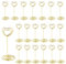 Lahviuu Tischkartenhalter, 20 Stück Herz Kartenhalter Menükartenhalter Fotohalter aus Metall Platzkartenhalter Clip Memohalter Tisch Nummer Halter, für Hochzeit Party Büro Restaurant, Gold 35x85mm