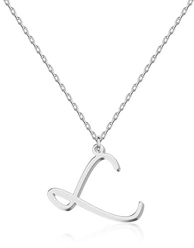 Personalisierter Initialanhänger L - Modische handgefertigte Halskette für Frauen, Geschenk zum Abschluss, Weihnachten und Muttertag
