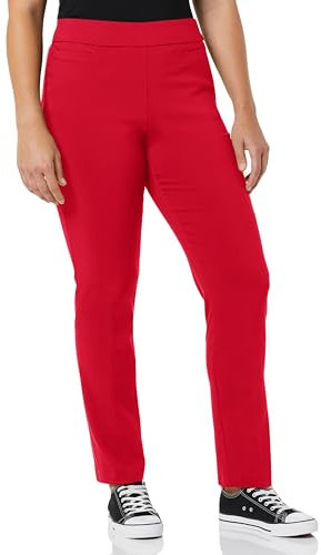 Briggs New York Damen Millennium Karrierehose mit Taschen, super dehnbar Klassische Hose, Rot Amore, 46
