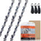 Savior 3-Pack Chainsaw Chain for 16 Inch (40cm) Bar, 56 Links, 3/8 LP, .050 Gauge, Low-Kickback Chain for Hyundai HYC2400E, Tian TTL758CHN, Einhell, Makita, Oregon and More