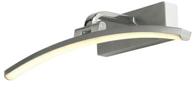 Licht-Erlebnisse LED Wandlampe mit Schalter B: 40 cm in Silber 3000 K 503 lm warmweiß verstellbar Metall Modern Bilderlampe Wohnzimmer Spiegelleuchte Badezimmer