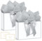 BBLIKE Geschenktüten mit Henkel - 2 Geschenktasche + 2 Grußkarten + 4 Sydney Paper, Papiertüten mit Henkel, Geschenkverpackung für Geschenk, Geburtstag, Feier, Hochzeit (Weiß Silberner Rand)