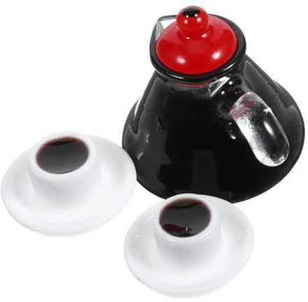 Toyvian 1 Satz Essen und Spielen in Miniatur Kaffeemaschine-Spielzeug Puppenhaus-Kaffeetasse wohnaccessoires kaffeekanne klein Kaffeebecher Espressotassen Mini-Hausmöbel-Stütze Mini-Kessel