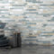 MOFIT - Piastrelle autoadesive 3D in mattoni in pietra, per cucina, piastrelle autoadesive da parete, piastrelle a mosaico lineari in marmo per bagno, camino, vanità (blu, verde, grigio, 10 fogli)