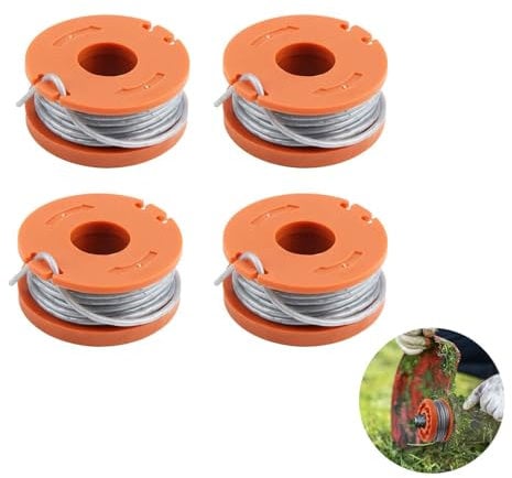 4 Pcs Strimmer Spool, Compatible With Mac Allister Trimmer Line MGTP 18 Li, Replacement Macallister Strimmer Spool, WX150 Spool 1.65mm 10ft Autofeed Line for Spear & Jackson S1825CT S3630CT S3630CT2