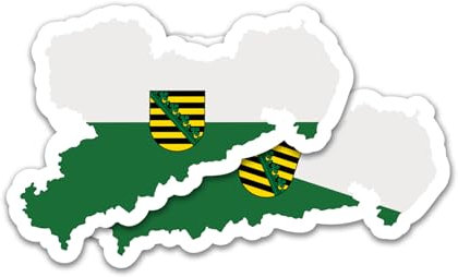 Finest Folia 2er Set Länder Silhouetten Aufkleber Länderaufkleber Bundesland Flagge Sticker für Auto Fahrrad Motorrad Modellblau selbstklebend wetterfest R215 (42 Sachsen)