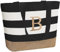 TAHAVICE Personalisierte Strandtasche, Initiale Tote Bag Damen Groß, Einkaufstasche mit Reißverschluss, Personalisierte Geschenke Frauen für Freundin Brautjungfer Frau Kollegin(B)