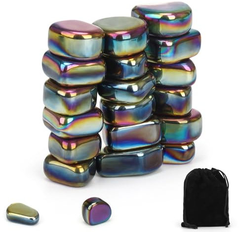 Wukong Magneti colorati per ematite, 20 pezzi, con pietre irregolari, magnetici per frigorifero, per riunioni di famiglia, campeggio, ufficio