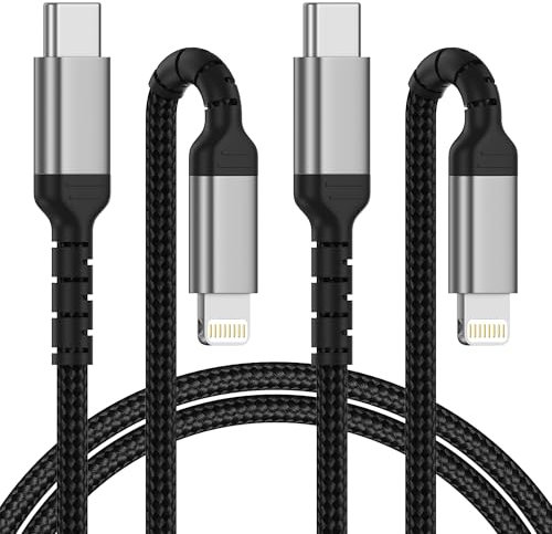 ADILIFT 1M 2Pack MFi Certified USB C to Lightning Cable iPhone Fast Charger Cable for Apple iPhone 14 13 12 11 Pro Max Plus X XS 8 7 6 Plus, Black