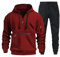 Trainingsanzug für Herren, Geschenk für Herren, Frühling und Herbst, Winter, langärmelig, Cord, einfarbig, Patch-Top, Sweathose, lässig, lockerer Anzug, orangefarbene Trainingshose, rot, L