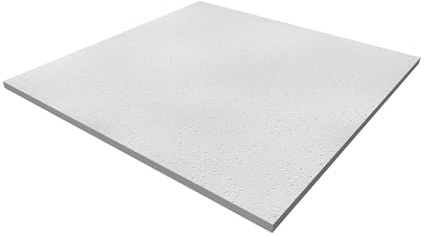 Paneles para falso techo fonoabsorbentes blancos de 60x60 cm para aislamiento acústico de techos de oficinas, tiendas, laboratorios (Paneles fisurados Planet, grosor 13 mm)