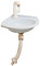 Lavabo d'Angle Mural, Évier en Plastique Blanc, 27,5 x 27,5 x 10 cm, avec Robinet, pour Salle de Bain