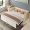 BEIJIALY Polsterbett Ausziehbares Schlafsofa 90/180x200cm, Einzelbett/Doppelbett mit Lattenrosten, Multifunktionsbett aus hautfreundlichem Samtstoff, Keine Matratze, Beige (Beige B)